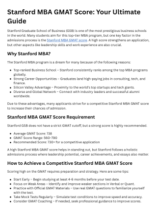 Stanford MBA GMAT Score Your Ultimate Guide