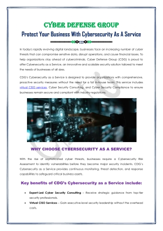 Protect Your Business With Cyber Defense Group