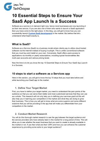 10 Essential Steps to Ensure Your SaaS App Launch Is a Success