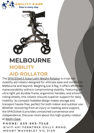 Melbourne mobility aid rollator