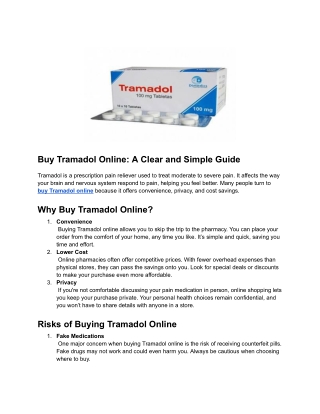 Buy Tramadol Online The Right Way