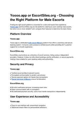 Yoooo or EscortSites Comparison