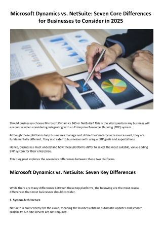 Microsoft Dynamics vs. NetSuite Seven Core Differences for Businesses to Consider in 2025
