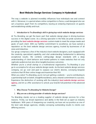 Best Website Design Services Company in Hyderabad