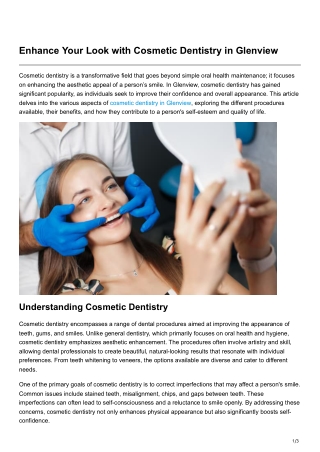 Enhance Your Look with Cosmetic Dentistry in Glenview