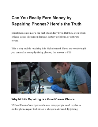 Can You Really Earn Money by Repairing Phones Here’s the Truth