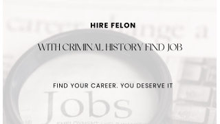 With Criminal History Find Job