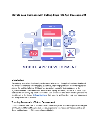 Elevate Your Business with Cutting-Edge iOS App Development