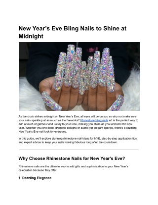 New Year’s Eve Bling Nails to Shine at Midnight