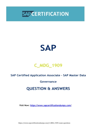 Are C_MDG_1909 Exam Dumps the Solution to SAP Certification Success?
