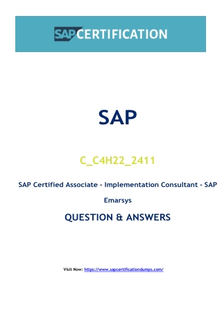 Why C_C4H22_2411 Exam Dumps Are a Vital for SAP Aspirants