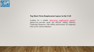 Top Short-Term Employment Agency in the UAE
