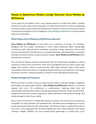 Ocus medley by NXTHomes