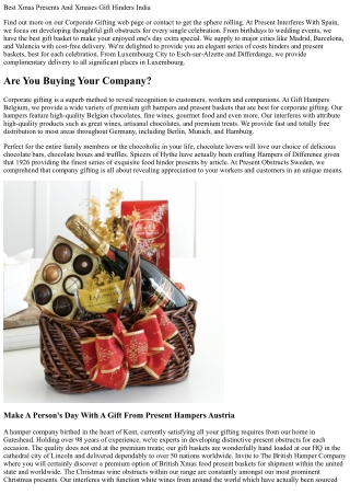 High-end Xmases Gift Interferes With & Gift Baskets