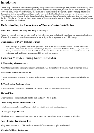 “Avoiding Common Mistakes During Gutter Installation: Tips from Experts”