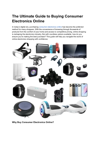 The Ultimate Guide to Buying Consumer Electronics Online