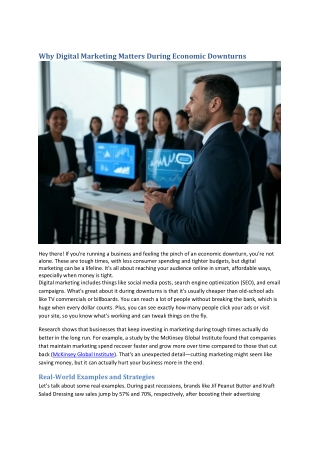 Why Digital Marketing Matters During Economic Downturns