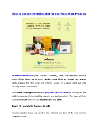 How to Choose the Right Label for Your Household Products