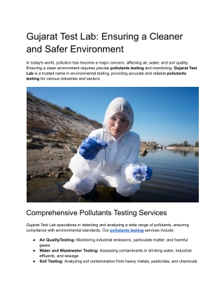 pollutants testing