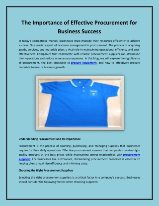 The Importance of Effective Procurement for Business Success