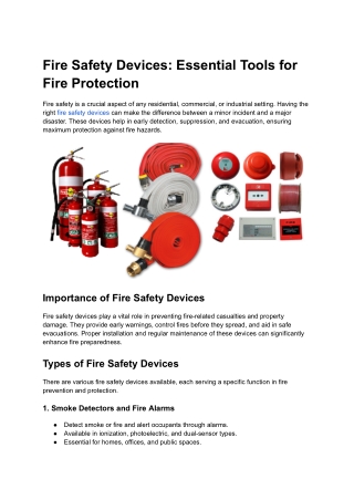 Fire Safety Devices_ Essential Tools for Fire Protection
