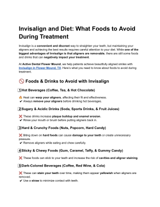 Invisalign and Diet_ What Foods to Avoid During Treatment