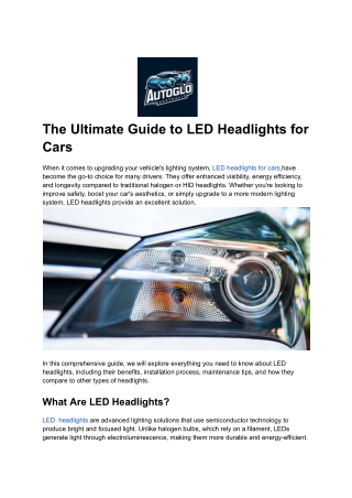 The Ultimate Guide to LED Headlights for Cars