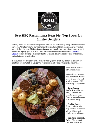 Best BBQ Restaurants Near Me- Top Spots for Smoky Delights