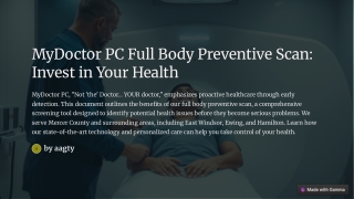 MyDoctor PC Full Body Preventive Scan Invest in Your Health