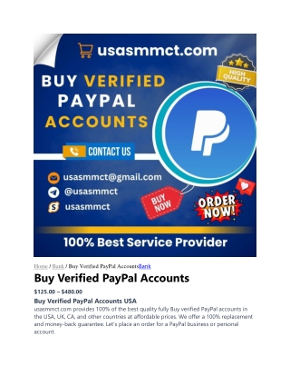 usasmmct.com provides 100% of the best quality fully Buy verified PayPal account