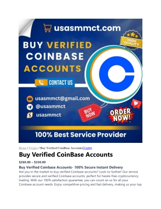 Buy Verified Coinbase Accounts- 100% Secure Instant Delivery
