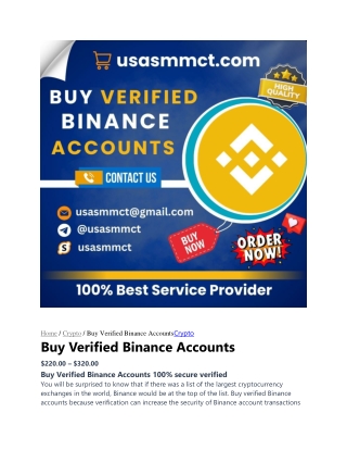 Buy Verified Binance Accounts 100% secure verified