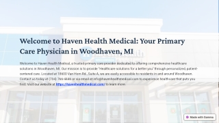 Welcome to Haven Health Medical Your Primary Care Physician in Woodhaven MI