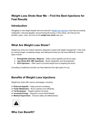 Weight Loss Shots Near Me – Find the Best Injections for Fast Results