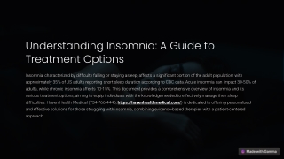 Understanding Insomnia A Guide to Treatment Options