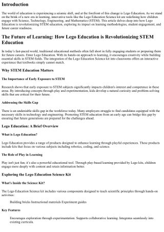 The Future of Learning: How Lego Education is Revolutionizing STEM Education