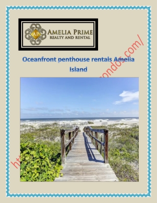 Oceanfront penthouse rentals Amelia Island