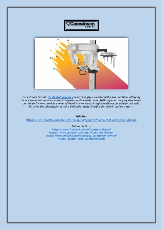 High-Quality 3D Dental Imaging for Precise Diagnoses