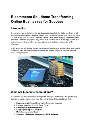 E-commerce Solutions