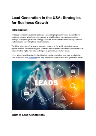 Lead Generation USA