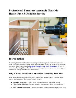 Professional Furniture Assembly Near Me – Hassle-Free & Reliable Service