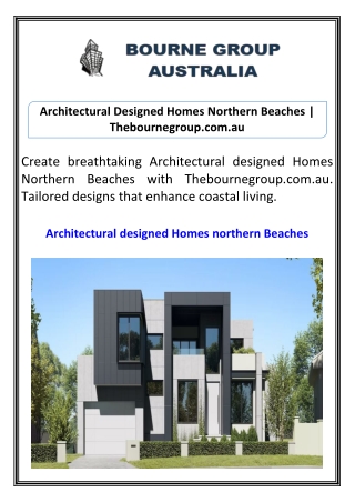 Architectural Designed Homes Northern Beaches Thebournegroup.com.au