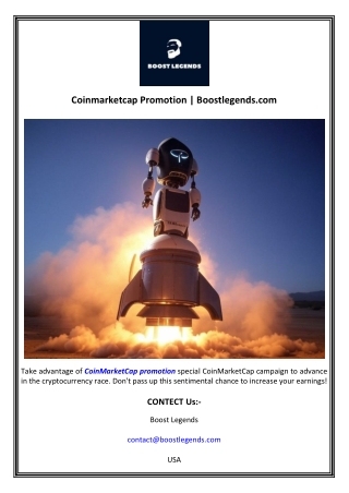 Coinmarketcap Promotion  Boostlegends.com