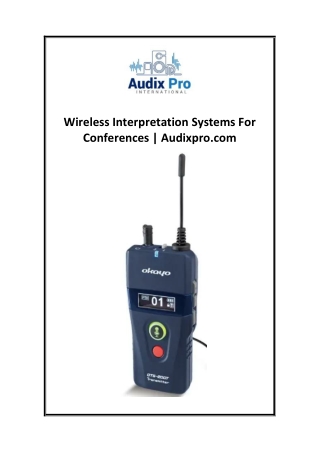 Wireless Interpretation Systems For Conferences  Audixpro.com