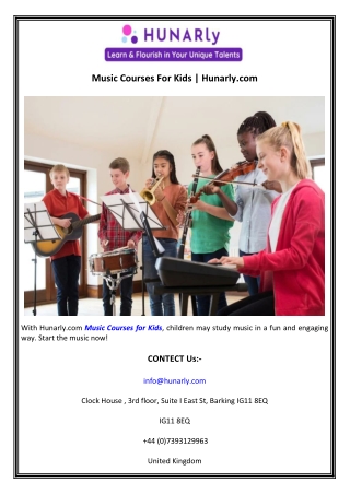 Music Courses For Kids  Hunarly.com