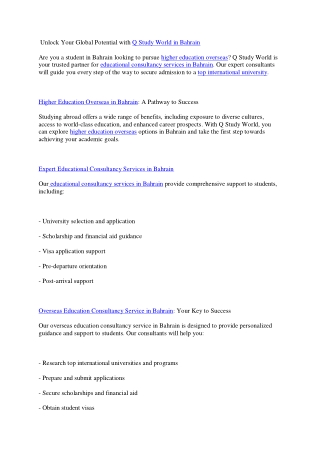 Your Guide to Higher Education Overseas in Bahrain