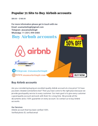 Popular 31 Site to Buy Airbnb accounts