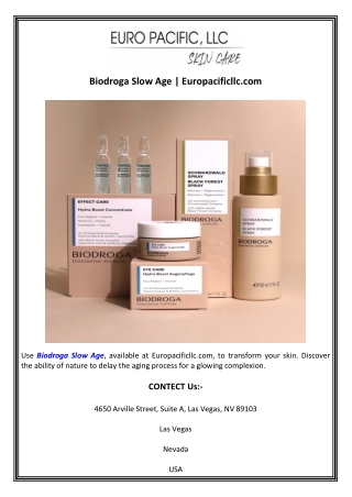 Biodroga Slow Age  Europacificllc.com