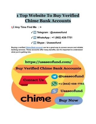 1 Top Website To Buy Verified Chime Bank Accounts