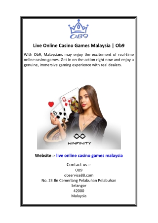 Live Online Casino Games Malaysia  Ob9